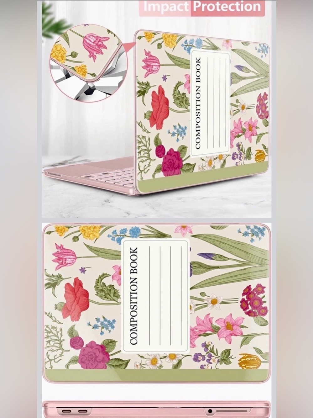 DONGKE Floral Composition Book MacBook Pro 16 Inches Case Brand New